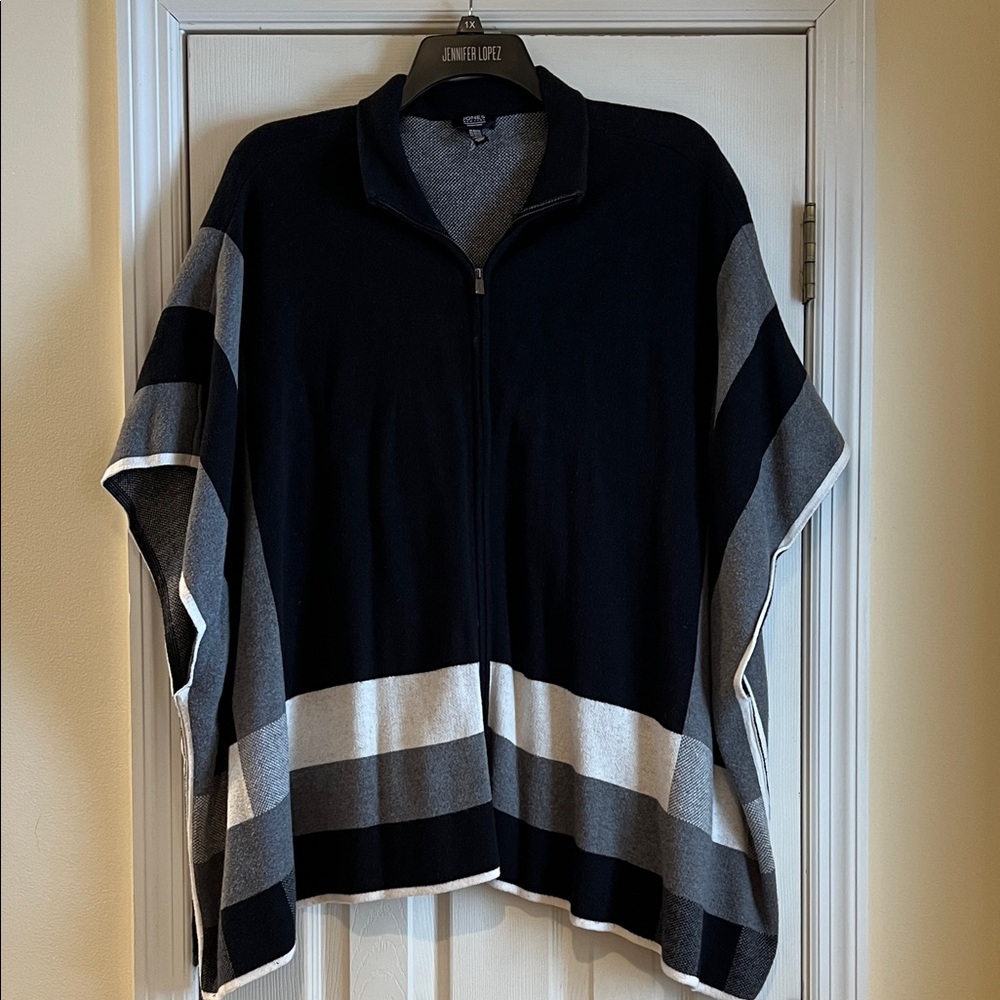 Jones New York Black and Gray Cape